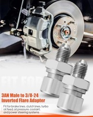 3AN Male to 3/8-24 3/16″ Inverted Flare Female Brake Line Adapter 3AN to 3/8-24