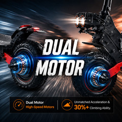 1200W Dual-Motor 48V 21Ah Adult Electric Scooter with Dual Suspension and Brakes