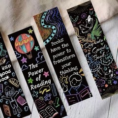 12Pcs Random Colorful Inspirational Quote Cartoon Graffiti Reading Bookmarks