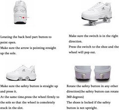 Four-Wheel 2-in-1 Roller Skate Shoes Unisex Skates Detachable Kids Sneakers w…