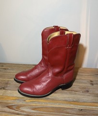Vintage Laredo Red Leather Cowboy Boots 8.5 D Western Pull On Men’s 7917 VGUC