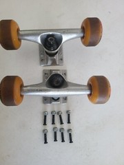 Thunder Strike Skateboard Trucks 145 Hi w/ Four Spitfire Wheels USA See Video