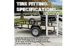 Trailer Spare Tire Carrier Bracket,Side-Mount U-Bolt 4/5 Lug Wheels,Tires to 15″