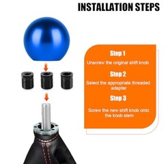 Car Round Ball Gear Shift Knob, Aluminum Alloy Vehicle Gear Shifter Knob Blue