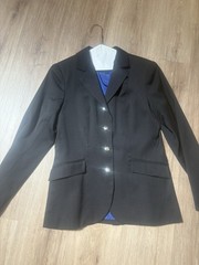 Devon Aire Black LADIES DRESSAGE Coat Size 10 R *VGC* WOOL Blend