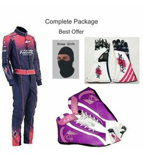 GO KART RACE SUITE CIK/FIA LEVEL2 WITH SHOES GLOVES AND Free BALACLAVA