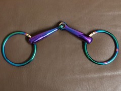 Rainbow Multi Color Loose Ring Snaffle Horse Bit Stainless Steel Tack Equestrian