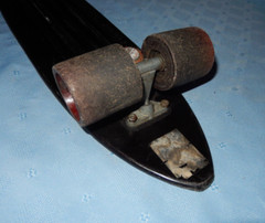 VTG Black Plastic Molded Skateboard W/ Nash Trucks – 26.5″ Long – Parts/Restore