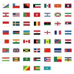 30Pcs Random Flags of The World Country Olympic Banners Flag Waterproof Sticker