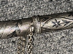 Antique Silver Circassian Riding Crop Nagaika with Concealed Blade 1890 To 1910