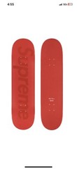Supreme Tonal Box Logo Skateboard Red SS23 In Hand.