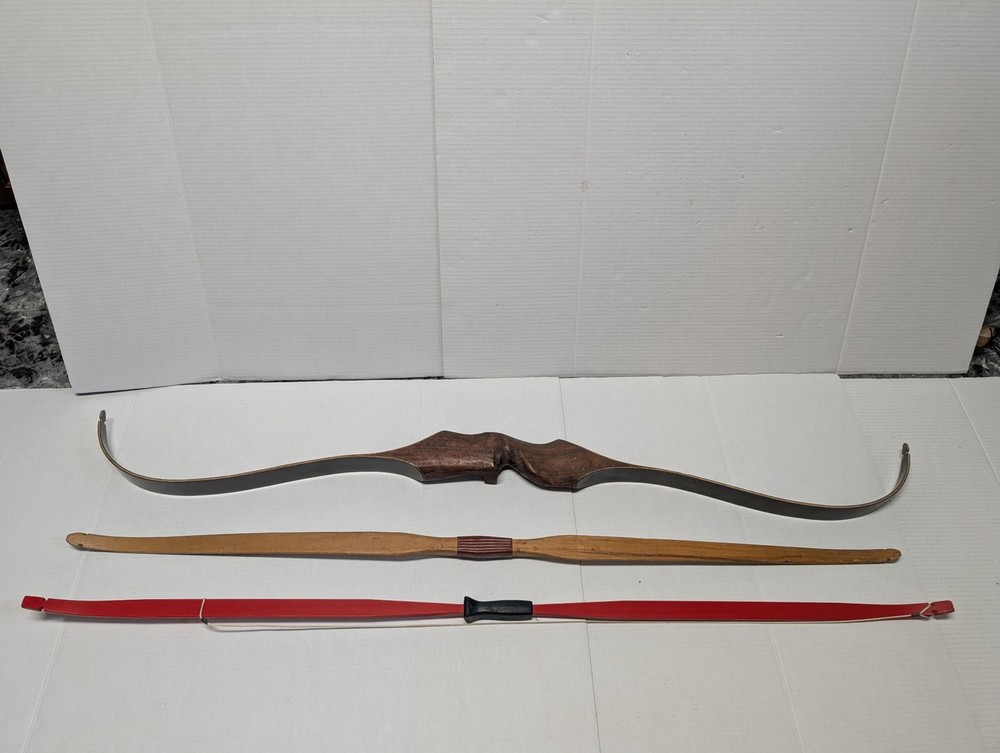Traditional Takedown Recurve Bow lot 50in 20lb Wooden Riser Extra Limbs Vintage
