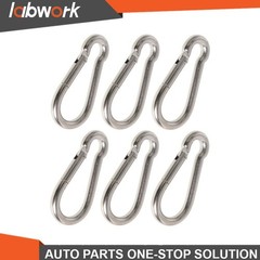 Labwork Steel Spring Snap Hook Carabiner Clips, Set Of 12 264 Lbs 304 Stainless