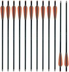 12Pcs 20″ Carbon Halfmoon Crossbow Arrow Bolts For Hunting and Outdoor Practice