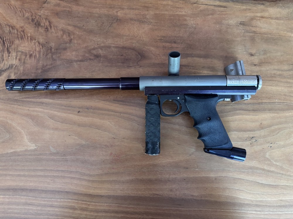 AutoMag Paintball Marker w/Doc Machine Autococker Barrel Adapter