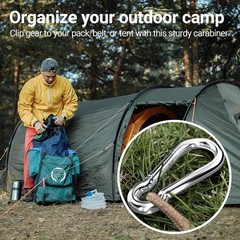 Stainless Steel Carabiner Clip Spring Snap Hook for Outdoor Camping Gear