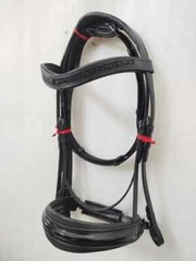 Shimmer Patent Dressage Leather Bridle Brow-band Leather Softy Padding Free Ship