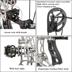 Archery 13″ Mini Compound Arrow Bow Set Short Axis 15-32lb Outdoor Hunting RH/LH