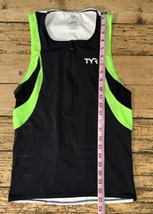 TYR Men’s Size M Black/Lime/White Competitor Tri Singlet NWT