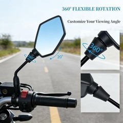 Universal 2Pcs Motorcycle Mirrors, Motorcycle Rearview Mirrors Side Mirrors