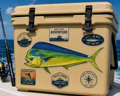 Mahi Mahi FISH Sticker Fishing Decal Car Bumper Cooler Tackle box Kayak Boat