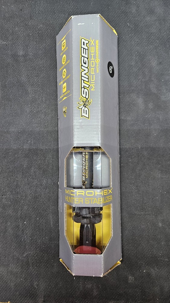 Bee Stinger MicroHex Stabilizer, Matte Black, 6″