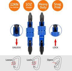 Carabiner Clips Heavy Duty 12Kn (2697 Lbs)-Lightweight Locking Carabiners for Ca