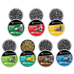 Harpex 6-Tin .22 Cal Airgun Pellets Kit – Lead, Pointed & Domed, Assorted Styles