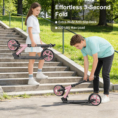 Kick Scooter for Kids 5-12, Teens, Adults, CPSC Certified Foldable Lightweight S