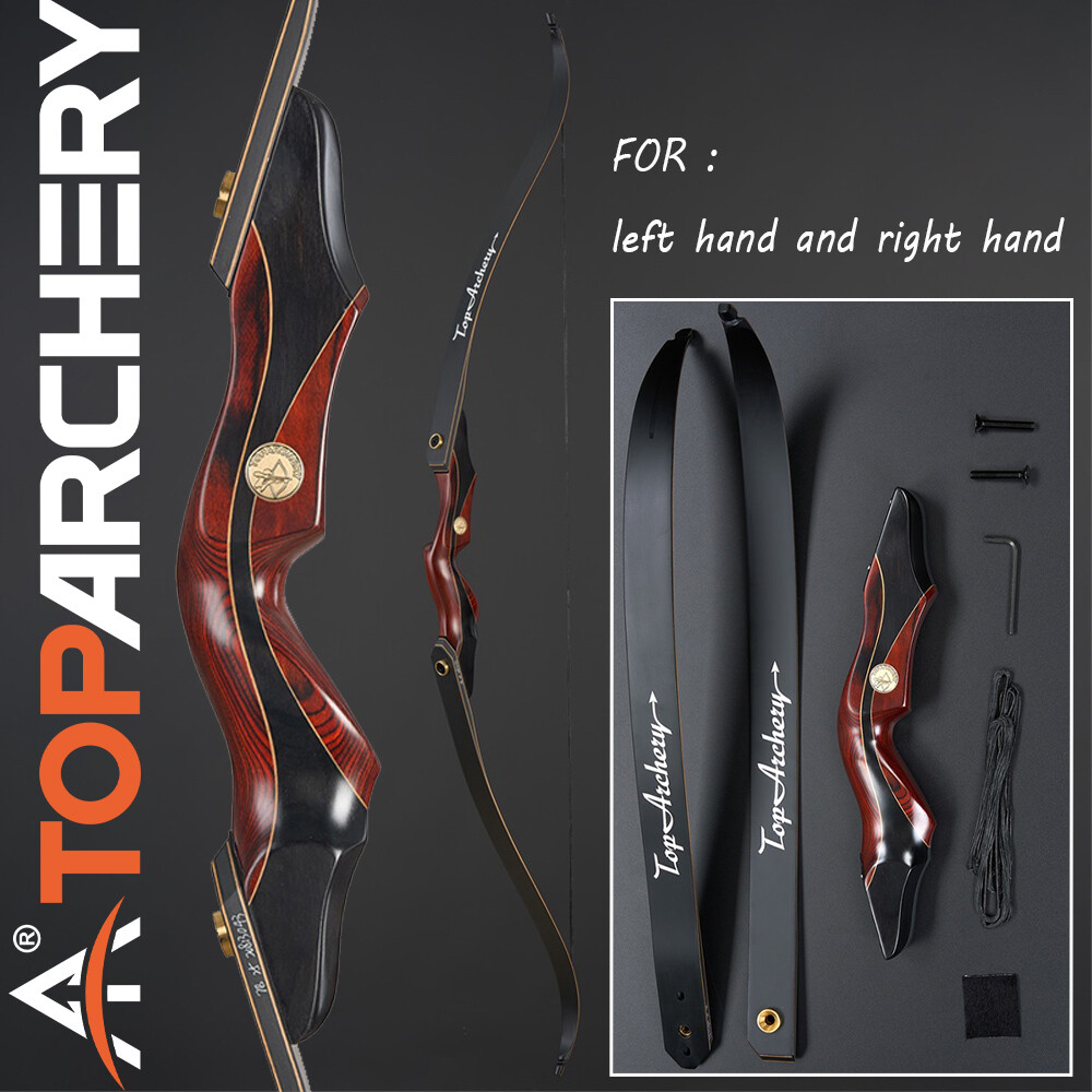 60″ Takedown Recurve Bow Wooden Riser American Hunting For Left & Right Hand