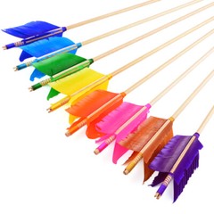 6/12PC 32″ Wooden Arrows 4″ Feathers Flu-Flu Traditional Longbow Archery Hunting