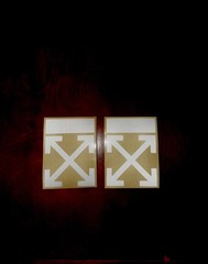 2x “Off White” sticker decal in Reflective White Grey