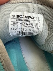 Scarpa Origin Women’s Size 8.5 Black/Teal Strap Rock Climbing Shoes