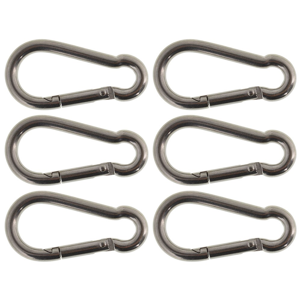 LABLT 304 Stainless Steel Spring Snap Hook Carabiner Clips 264 Lbs Set Of 6
