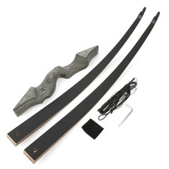 60″ Takedown Longbow 20-60lbs RH LH Archery Hunting Target Shooting Black Hunter