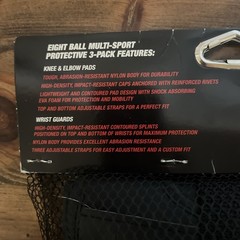 Eight Ball Multi Sport Pad Set 3-Pack Knee Elbow Wrist Protection Youth 14+