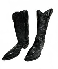 Vintage 90’s Justin 1434 Black Leather Cowboy Boots Made in USA Size 8.5D