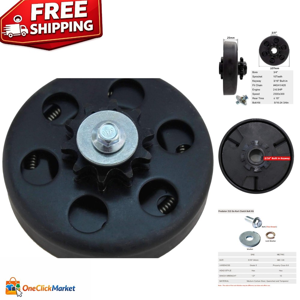 High-Performance 3/4″ Centrifugal Clutch – 10 Tooth for 212cc Predator Engines
