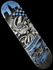 RARE SIGNED Nick Dompierre Race Car Real Skateboard Deck DOUBLE SIDED Skull NEW