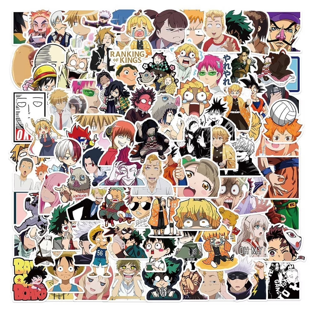 Large Anime Stickers Mixed Pack,100Pcs Mixed with Classic Anime Theme Sticker P