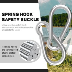 Carabiner, Heavy Duty Galvanized Steel Spring Snap Hook Carabiner Clips with …