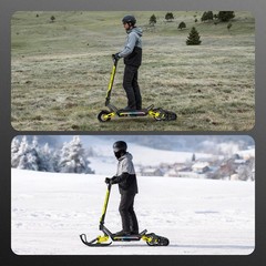 2 in 1 800W Foldable Snow Scooters Two Wheel Sled for Ski Resorts E-Scooter