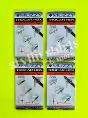 4 pk Muzzy Archery Trocar HBX CROSSBOW Mechanical 4 blade 100 Grain 3 Broadhead