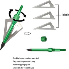 12pcs Archery Broadheads 3 Fixed Blade 100Grain Hunting Arrowheads with One Case