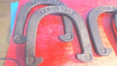 Vintage–PRO-SHOT- Brand -2 sets–+ & _-STEEL HORSESHOES- – 2.52 POUNDS each