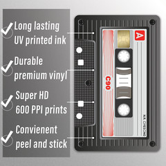 3 Pack Credit Card Skin Cassette Mix Tape Retro 80’s GenX Debit Sticker Decal