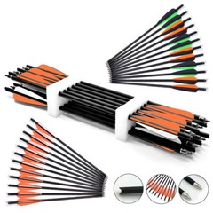 12X Camo Crossbow Bolts 20″ Carbon Arrows 4-Inch Vanes Archery Hunting