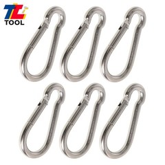 Set Of 6 264 Lbs 304 Stainless Steel Spring Snap Hook Carabiner Clips