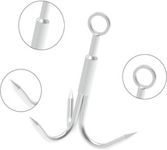 Grappling Hook with 3-Claw Stainless Steel,3 Claw Climbing Carabiner Hook for…