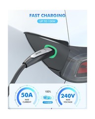 SEGUMA EV Charger Extension Cable for Tesla, Up to 50A 21FT 240V 12KW NACS Ex…